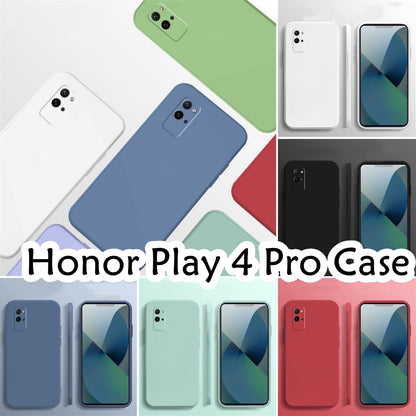 For Honor Play 4 Pro Cover Drop and wear resistant Silicone Full Case Classic Simple Solid Color Phone Case Cover