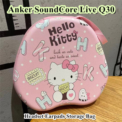 For Anker SoundCore Live Q30 Headphone Case Cartoon Creative Patterns Headset Earpads Storage Bag Casing Box