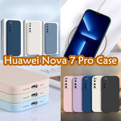 For Huawei Nova 7 Pro Cover Drop and wear resistant Silicone Full Case Classic Simple Solid Color Phone Case Cover