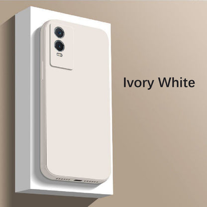 For VIVO Y76S Cover Drop and wear resistant Silicone Full Case Classic Simple Solid Color Phone Case Cover