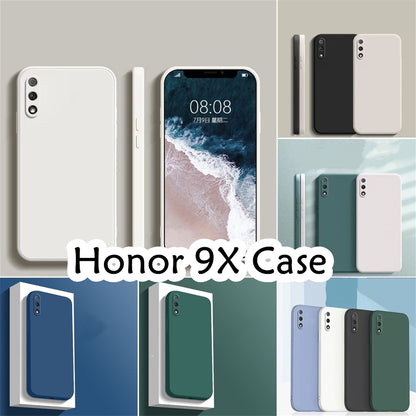 For Honor 9X Cover Drop and wear resistant Silicone Full Case Classic Simple Solid Color Phone Case Cover