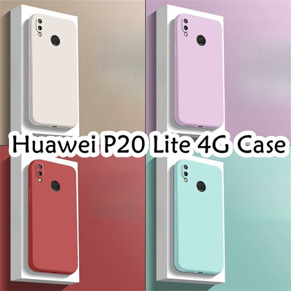 For Huawei P20 Lite 4G Cover Drop and wear resistant Silicone Full Case Classic Simple Solid Color Phone Case Cover