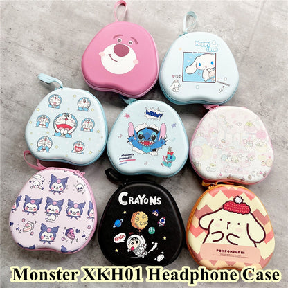 For Monster XKH01 Headphone Case Cartoon Creative Patterns Headset Earpads Storage Bag Casing Box