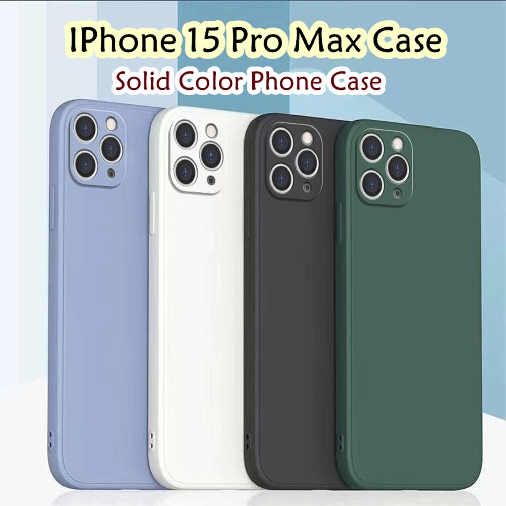 For IPhone 15 Pro Max Cover Drop and wear resistant Silicone Full Case Classic Simple Solid Color Phone Case Cover