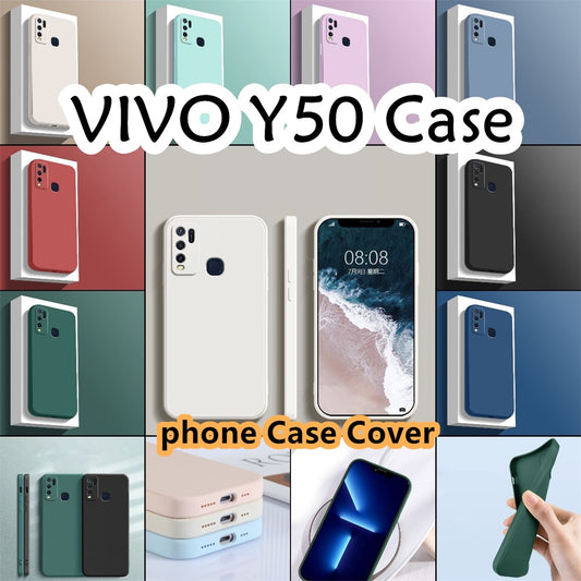 For VIVO Y50 Cover Drop and wear resistant Silicone Full Case Classic Simple Solid Color Phone Case Cover