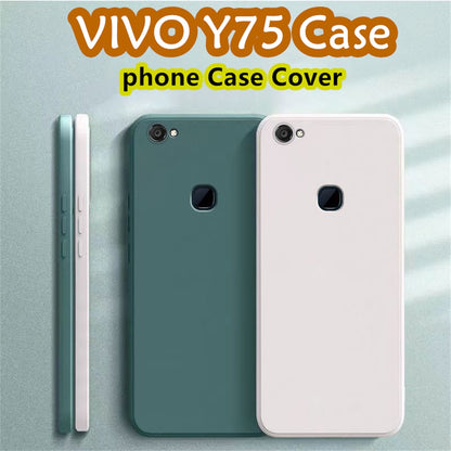 For VIVO Y75 Cover Drop and wear resistant Silicone Full Case Classic Simple Solid Color Phone Case Cover