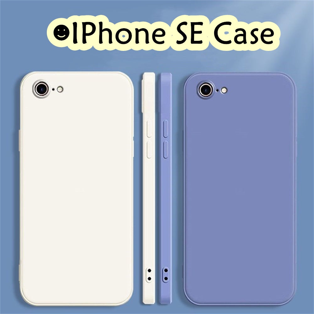 For IPhone SE Cover Drop and wear resistant Silicone Full Case Classic Simple Solid Color Phone Case Cover