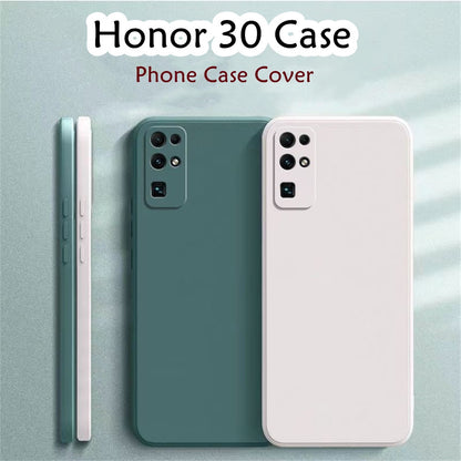 For Honor 30 Cover Drop and wear resistant Silicone Full Case Classic Simple Solid Color Phone Case Cover