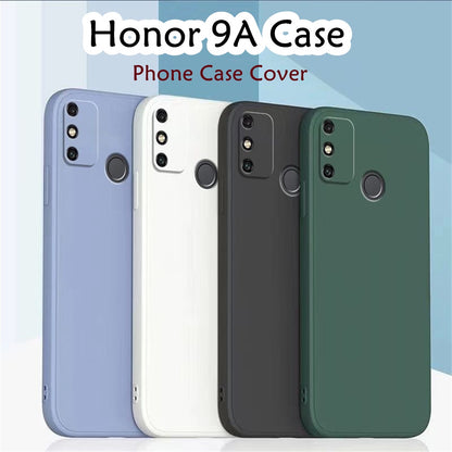 For Honor 9A Cover Drop and wear resistant Silicone Full Case Classic Simple Solid Color Phone Case Cover