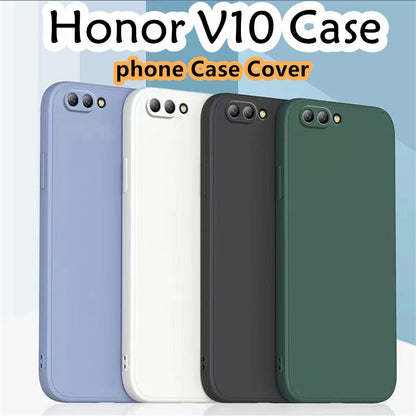 For Honor V10 Cover Drop and wear resistant Silicone Full Case Classic Simple Solid Color Phone Case Cover