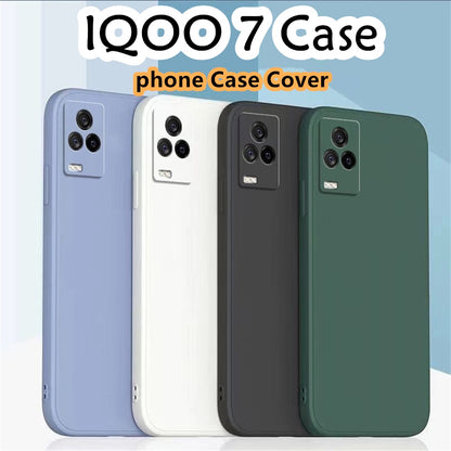For IQOO 7 Cover Drop and wear resistant Silicone Full Case Classic Simple Solid Color Phone Case Cover