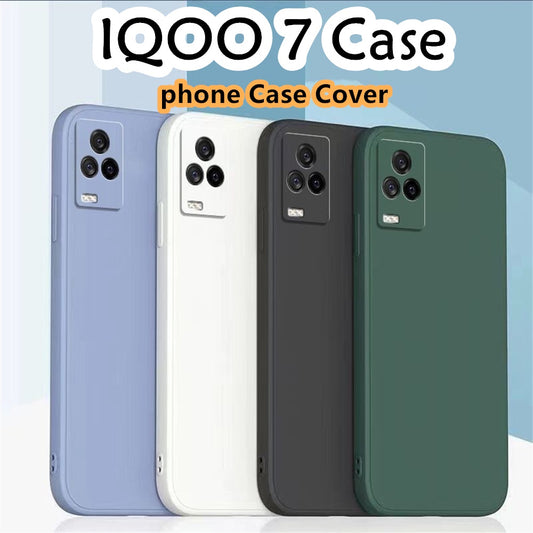 For IQOO 7 Cover Drop and wear resistant Silicone Full Case Classic Simple Solid Color Phone Case Cover