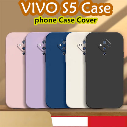 For VIVO S5 Cover Drop and wear resistant Silicone Full Case Classic Simple Solid Color Phone Case Cover