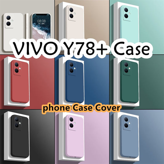 For VIVO Y78+ Cover Drop and wear resistant Silicone Full Case Classic Simple Solid Color Phone Case Cover
