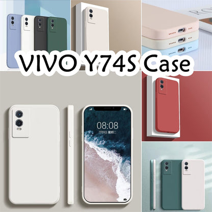 For VIVO Y74S Cover Drop and wear resistant Silicone Full Case Classic Simple Solid Color Phone Case Cover