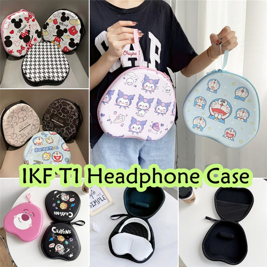 For IKF T1 Headphone Case Cartoon Creative Patterns Headset Earpads Storage Bag Casing Box
