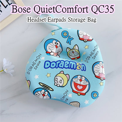 For Bose QuietComfort QC35 Headphone Case Cartoon Creative Patterns Headset Earpads Storage Bag Casing Box