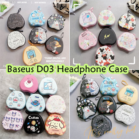 For Baseus D03 Headphone Case Cartoon Creative Patterns Headset Earpads Storage Bag Casing Box