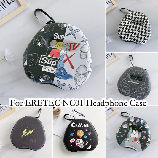 For ERETEC NC01 Headphone Case Cartoon Creative Patterns Headset Earpads Storage Bag Casing Box
