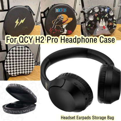 For QCY H2 Pro Headphone Case Cartoon Creative Patterns Headset Earpads Storage Bag Casing Box