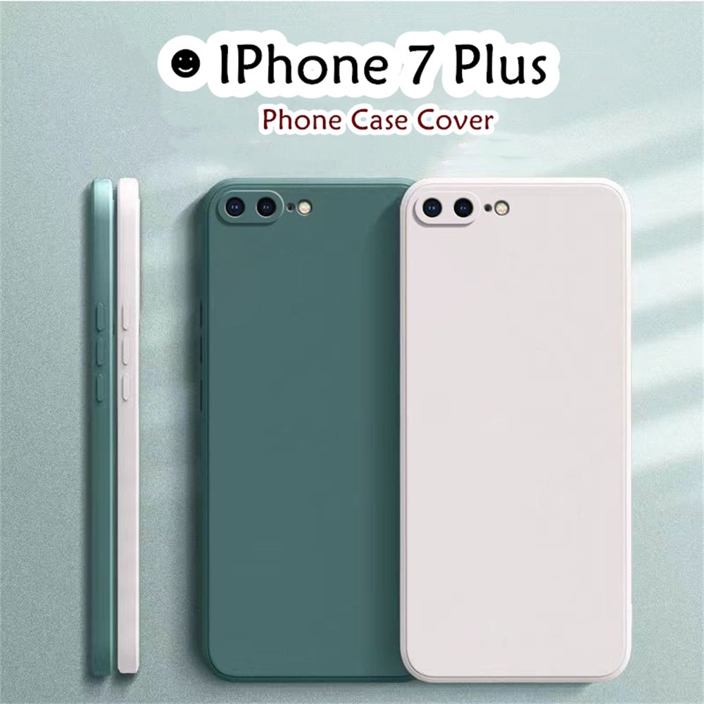 For IPhone 7 Plus Cover Drop and wear resistant Silicone Full Case Classic Simple Solid Color Phone Case Cover