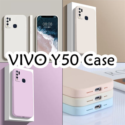 For VIVO Y50 Cover Drop and wear resistant Silicone Full Case Classic Simple Solid Color Phone Case Cover