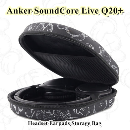 For Anker SoundCore Live Q20+ Headphone Case Cartoon Creative Patterns Headset Earpads Storage Bag Casing Box