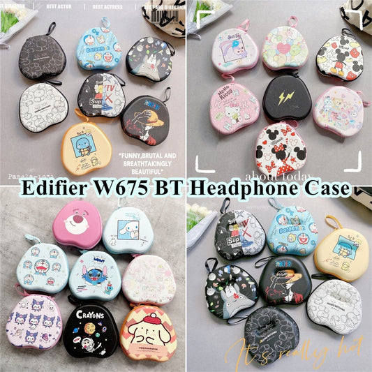 For Edifier W675 BT Headphone Case Cartoon Creative Patterns Headset Earpads Storage Bag Casing Box
