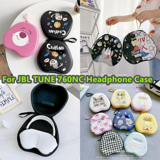 For JBL TUNE 760NC Headphone Case Cartoon Creative Patterns Headset Earpads Storage Bag Casing Box