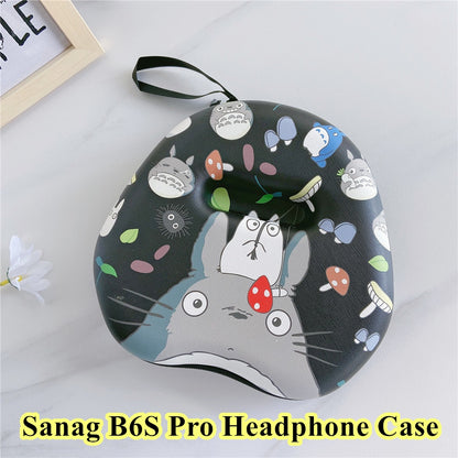For Sanag B6S Pro Headphone Case Cartoon Creative Patterns Headset Earpads Storage Bag Casing Box