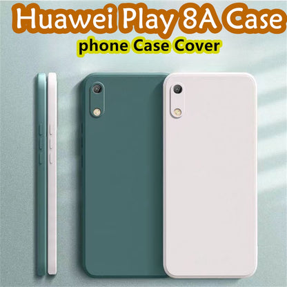 For Huawei Play 8A Cover Drop and wear resistant Silicone Full Case Classic Simple Solid Color Phone Case Cover