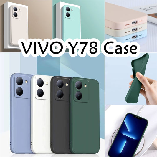 For VIVO Y78 Cover Drop and wear resistant Silicone Full Case Classic Simple Solid Color Phone Case Cover