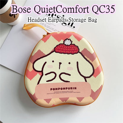 For Bose QuietComfort QC35 Headphone Case Cartoon Creative Patterns Headset Earpads Storage Bag Casing Box