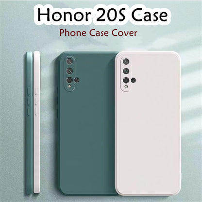 For Honor 20S Cover Drop and wear resistant Silicone Full Case Classic Simple Solid Color Phone Case Cover