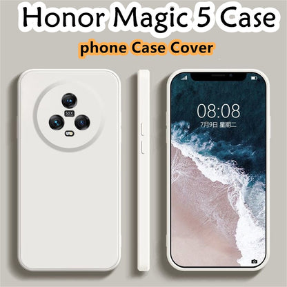 For Honor Magic 5 Cover Drop and wear resistant Silicone Full Case Classic Simple Solid Color Phone Case Cover