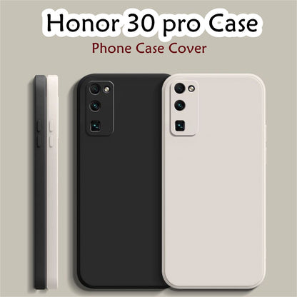 For Honor 30 Pro Cover Drop and wear resistant Silicone Full Case Classic Simple Solid Color Phone Case Cover