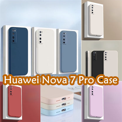 For Huawei Nova 7 Pro Cover Drop and wear resistant Silicone Full Case Classic Simple Solid Color Phone Case Cover