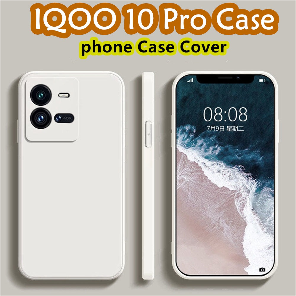 For IQOO 10 Pro Cover Drop and wear resistant Silicone Full Case Classic Simple Solid Color Phone Case Cover
