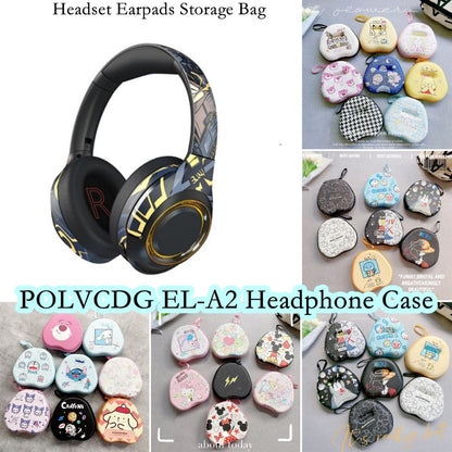 For POLVCDG EL-A2 Headphone Case Cartoon Creative Patterns Headset Earpads Storage Bag Casing Box