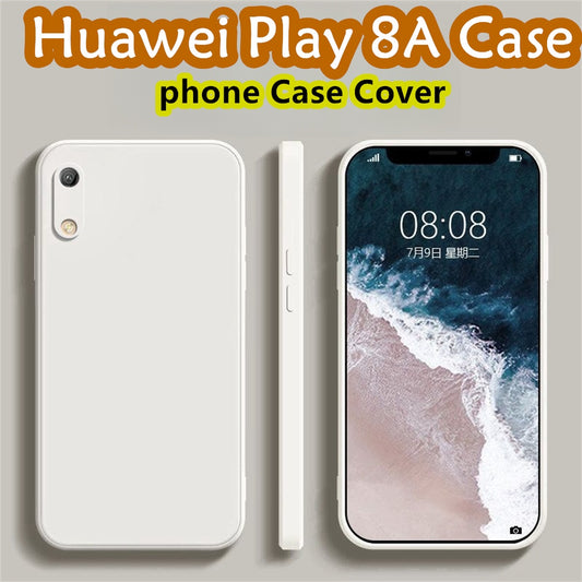 For Huawei Play 8A Cover Drop and wear resistant Silicone Full Case Classic Simple Solid Color Phone Case Cover