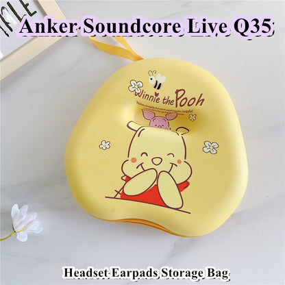 For Anker Soundcore Live Q35 Headphone Case Cartoon Creative Patterns Headset Earpads Storage Bag Casing Box