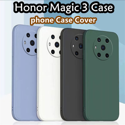 For Honor Magic 3 Cover Drop and wear resistant Silicone Full Case Classic Simple Solid Color Phone Case Cover