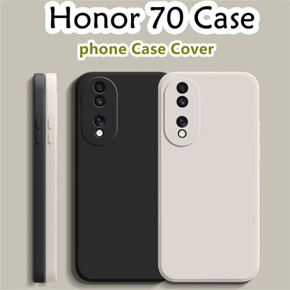 For Honor 70 Cover Drop and wear resistant Silicone Full Case Classic Simple Solid Color Phone Case Cover
