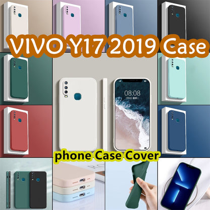 For VIVO Y17 2019 Cover Drop and wear resistant Silicone Full Case Classic Simple Solid Color Phone Case Cover