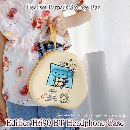 For Edifier H690 BT Headphone Case Cartoon Creative Patterns Headset Earpads Storage Bag Casing Box