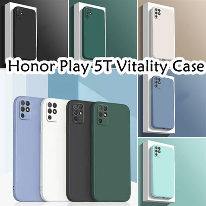 For Honor Play 5T Vitality Cover Drop and wear resistant Silicone Full Case Classic Simple Solid Color Phone Case Cover