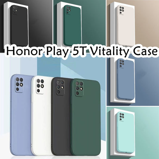 For Honor Play 5T Vitality Cover Drop and wear resistant Silicone Full Case Classic Simple Solid Color Phone Case Cover