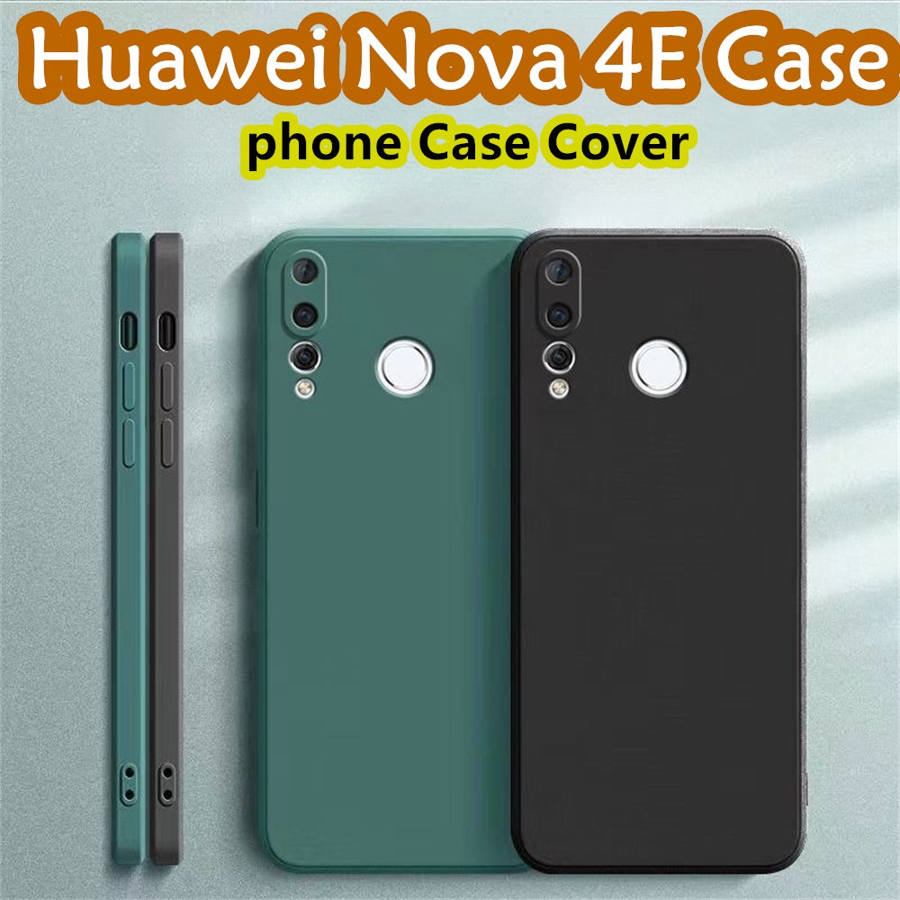 For Huawei Nova 4E Cover Drop and wear resistant Silicone Full Case Classic Simple Solid Color Phone Case Cover
