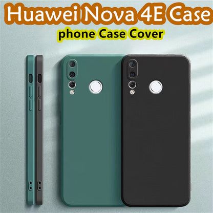 For Huawei Nova 4E Cover Drop and wear resistant Silicone Full Case Classic Simple Solid Color Phone Case Cover