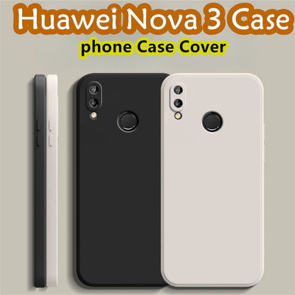 For Huawei Nova 3 Cover Drop and wear resistant Silicone Full Case Classic Simple Solid Color Phone Case Cover